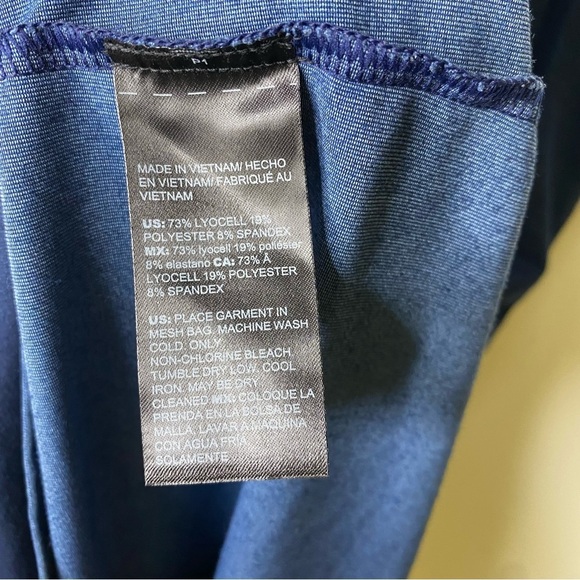 WHBM V neck Wrap Dress Sleeveless Hardware Blue 8 - Picture 6 of 7